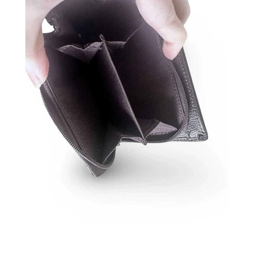 Bobson International Luxury Black Pebbled Leather Bofold mens wallet unused